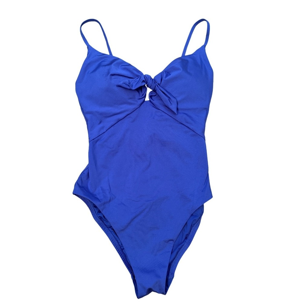 Trina Turk Ocean Blue Knot Front One Piece Swimsuit Size 4 NWT - Picture 1 of 5